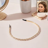 Elegant Crystal Studded Metal Hair Band (1 Pc)