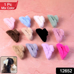 Big-Size Soft Faux Fur Hair Claw Clips (1 Pc)