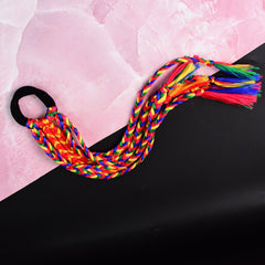 Hair Extension showing Multicolor Braided Design