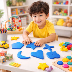 Kids puzzle toy showing geometric shapes