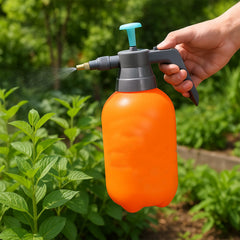 Close-up of garden pressure sprayer pump features