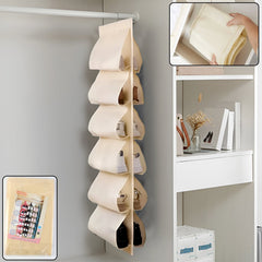12-pocket hanging shoe storage bag multi color