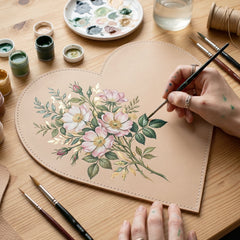 Angled view of Heart Shape Art Board showing smooth surface