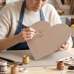 Heart Shape Art Board with custom painted design
