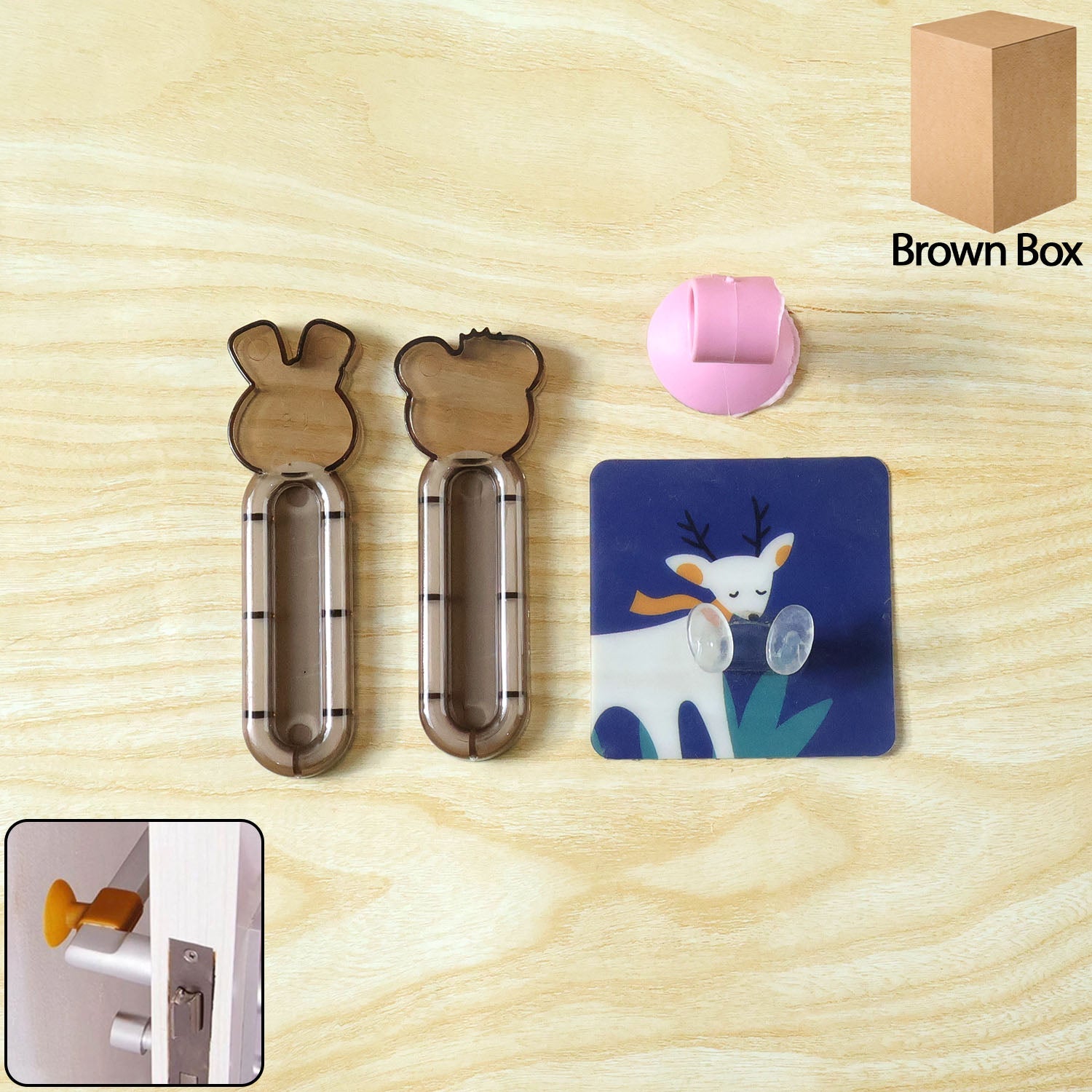 Cartoon Animal Door Stopper with Wall Protector Pad