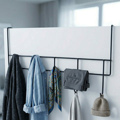 Premium Over The Door Metal 5 Hook Rack 1 Pc