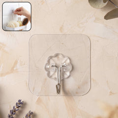 Clear flower-shaped self adhesive wall hook