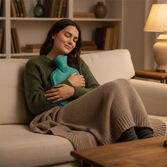 Flexible hot water bottle adapting to body shape