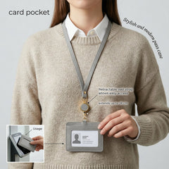 card holder with strap for employees and students