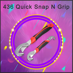 Person using Quick Snap N Grip wrench to tighten a bolt on a car wheel
