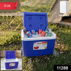 heavy duty insulated ice box cooler 3 litre blue portable