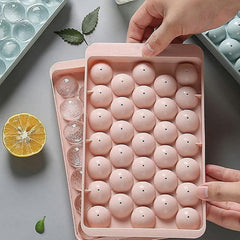 Plastic Ball Ice Cube Tray With Lid (1 Pc, 33 Grid)