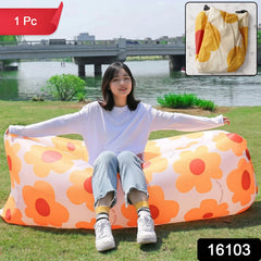 Flower Print Portable Inflatable Lazy Sofa