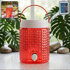 Diamond Cut Design Plastic Water Jug front view