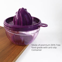 Handheld Plastic Juicer showing ergonomic design
