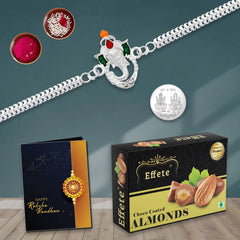 Bracelet Style Ganesh Rakhi Gift Box with Chocolates, Tilak & Coin,Rakhi Gift Combo
