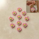 Heart flower bag charm set