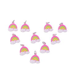 Rainbow cloud keychain on bag