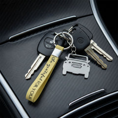 Jeep Charm Keychain Set Displayed on White Background