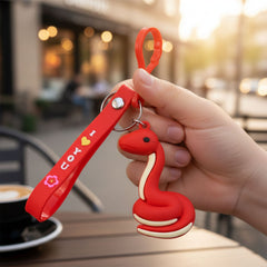 Detailed view of Cartoon Snake Keychain figure