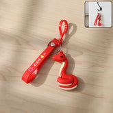 Cute Cartoon Snake Keychain with 'I Love You' Strap