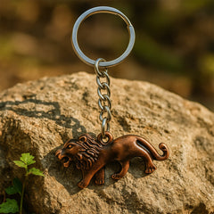 Overhead view of the walking lion key holder