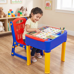 2 in 1 study table set for toddlers with writing board