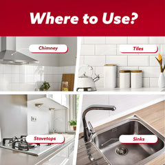 Pollic Kadam Kitchen Surface Cleaner in use on kitchen counter
