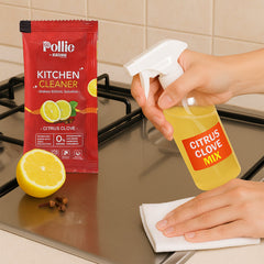Pollic Kadam Kitchen Cleaner sachet with diluted solution