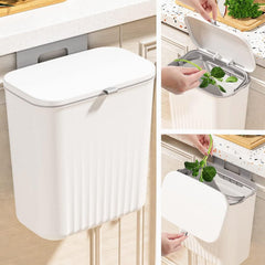 Kitchen dustbin showing hanging mechanism