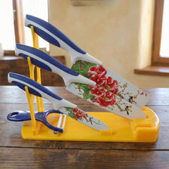 Back view of Plastic Kitchen Knife Stand with sturdy base
