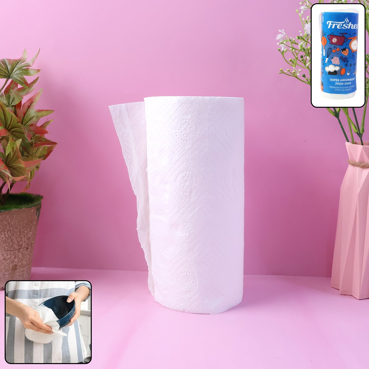 Freshee kitchen paper towel roll single clean sheet