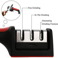 Knife sharpener showing sharpening slots
