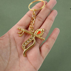 Metal Krishna keychain front view