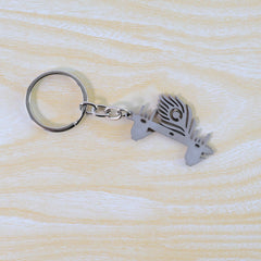 Krishna flute and peacock feather keychain hanging