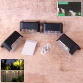 DeoDap 4-Piece Solar Waterproof Garden Stair Railing Lights - main product shot