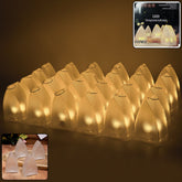 Set of 24 Transparent Decorative LED Candle Lights with warm glow