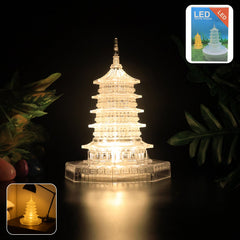 Premium LED Crystal Pagoda Decorative Lamp with warm glow