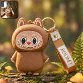 cute cartoon silicone mini pouch keychain with strap