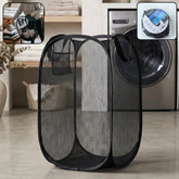 Collapsible Mesh Laundry Hamper Portable Clothes Storage Basket(1 Pc,34x34x57cm)