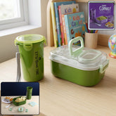 Leakproof lunch box set with tumbler and cutlery in purple color