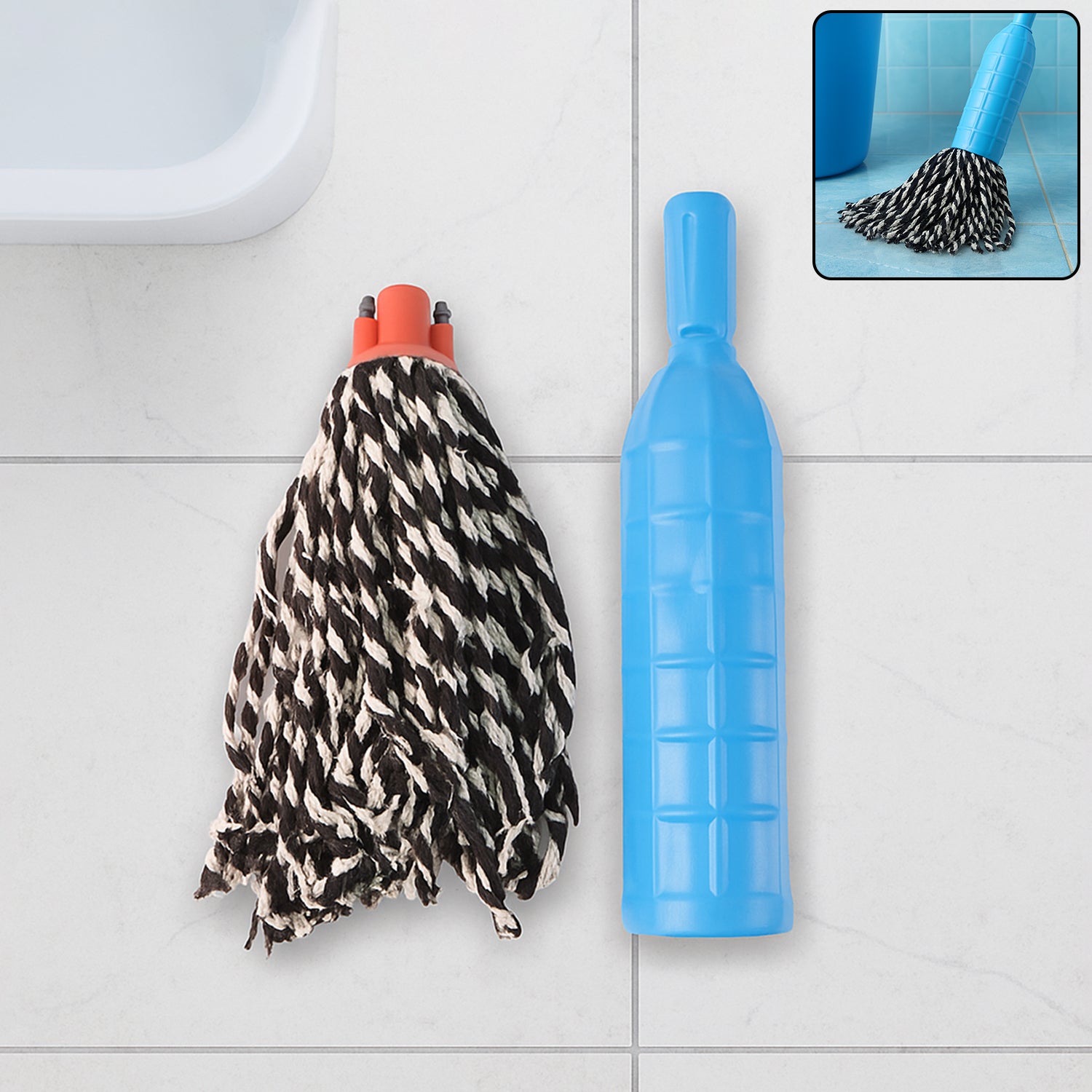 Plastic Mop Refill with Handle Grip front view