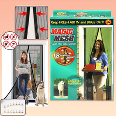 Magic Mesh Hands-Free Screen Door instant opening
