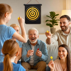 Magnetic darts sticking to dartboard target
