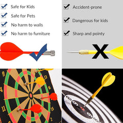 Magnetic dartboard game in play