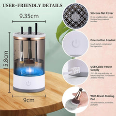 Electric Makeup Brush Cleaner and Dryer – Automatic USB Rechargeable Brush Washing Machine