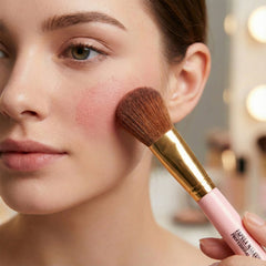 Makeup brush set displayed neatly for professional use