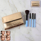 4-in-1 Professional Makeup Brush Set with Travel Pouch