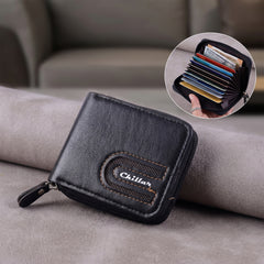 Compact Zip-Around Card Holder Wallet for Men & Women (1 Pc)