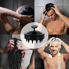 Silicone scalp brush demonstrating gentle exfoliation